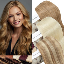 Thick One Piece Clip In Human Hair Extensions 100 REAL Remy Weft Full Head 24"
