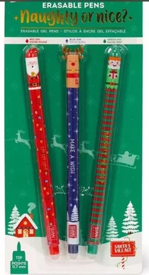 Set De 3 Stylos Gel Effaçables De Noël – Designs Père Noël, Renne Et Cadeau, Encre Effaçable, 15-16 Cm – Idéal Pour école, Bureau, Cadeaux De Noël - 11