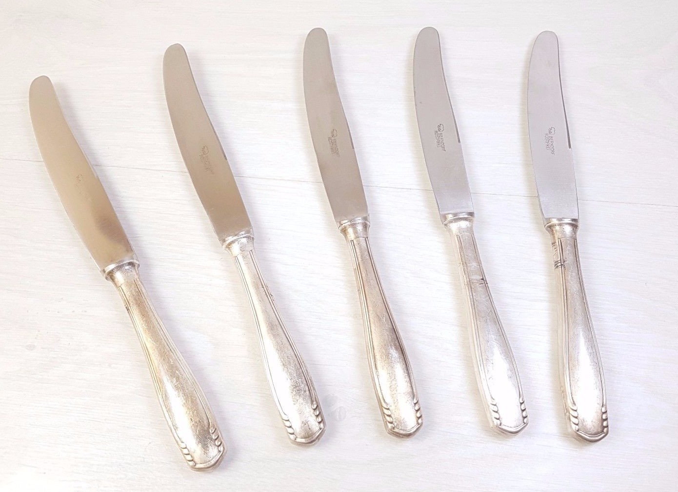 Set 5 Vintage Bruckmann Silverplate 90 Solingen Rostfrei Serrated Table