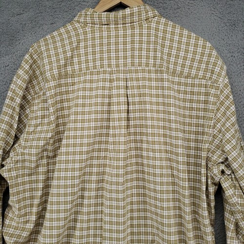 Eddie Bauer Shirt Mens XXL Green Beige Plaid 100% Cotton Flannel Long Sleeve - Picture 14 of 20