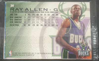 Ray Allen 1996-97 Fleer Sprite Factory Sealed Pack w/ Possible Kobe Rookie Card