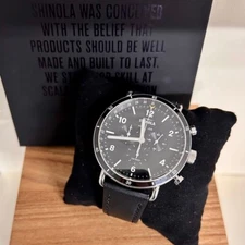 Shinola Men's Watch S0120089889 Canfield Quartz Chronograph Black Dial 45mm