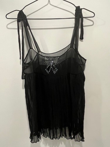 La Perla - black silk camisole with tie straps - size M/UK 12 - v good condition - Picture 5 of 5