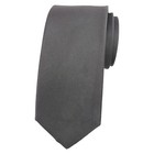 ALARA Mens Silk Tie Necktie Charcoal Gray Solid Slim 2.75 Designer Formal $80