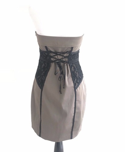 Vestido Bebe Olivia Talla S Encaje Bustier Marrón Sin Tirantes Ajustado Cambio Adelgazante - Imagen 2 de 9