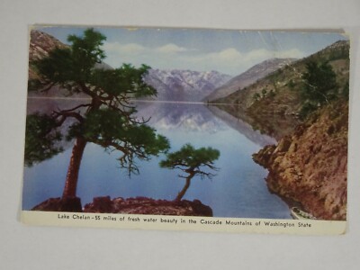 c1952 Postcard Lake Chelan Cascade Mountains Washington USA Unposted