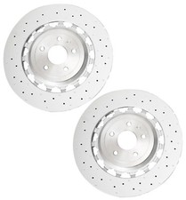 SHW Performance Set of 2 Front Drilled Brake Disc Rotors for Audi TT RS Quattro