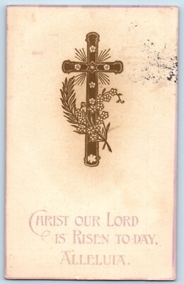 Easter Postcard Holy Cross Flowers Akeley Pennsylvania PA c1905 Posted Antique