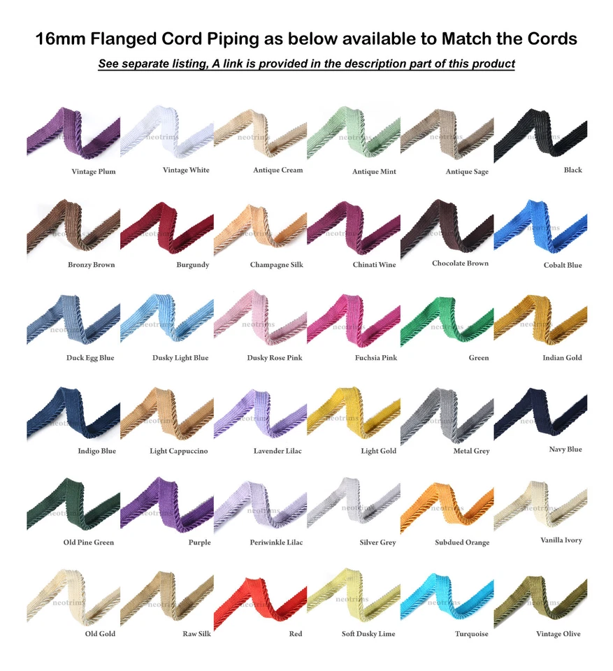 Twisted Cord Silky Barley Twist Satin Rope 6mm Thick Furnishing Piping 3Ply Trim - Image 3 of 4