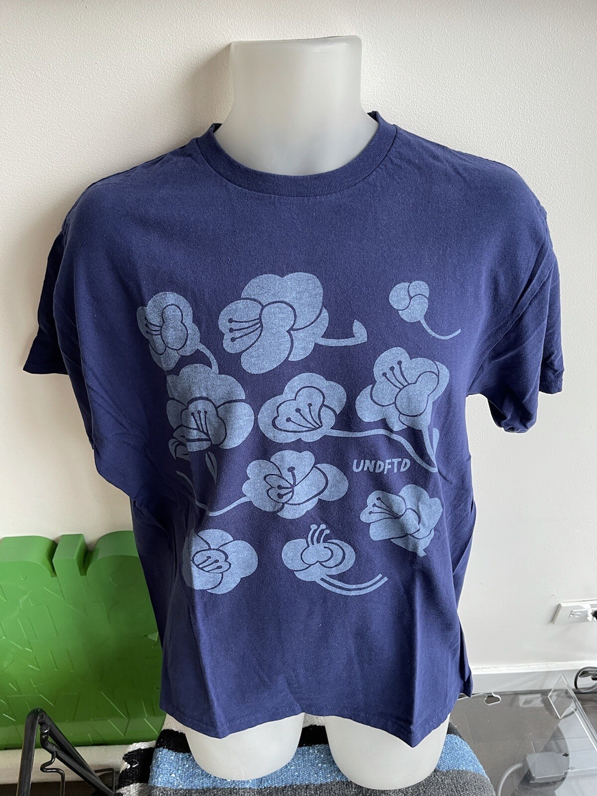 Undefeated Large Tshirt Blue Boxing Style Bape Kaws Bathing Ape Rare Sold Out