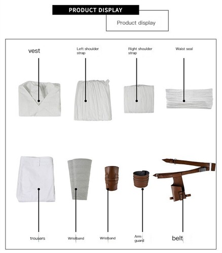 Star Wars 9 The Rise of Skywalker Rey Costume Cosplay Fancy Women Tops+Pants Hot - Picture 10 of 10