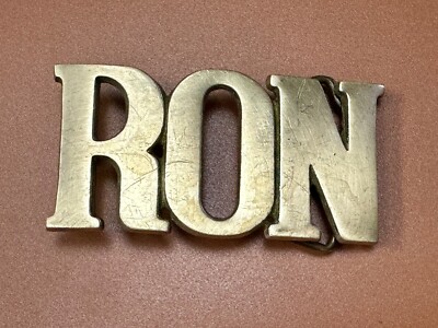 Ron Vintage Name Custom Solid Brass Cutout Belt Buckle By Baron