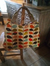 Orla Kiely Multicolor Shoulder Bag Coated Canvas Handbag Large