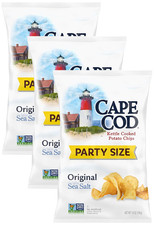 Potato Chips, Original Kettle Chips, 14 Oz Party Size Pack of 3 