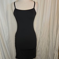 Women s Black Full Slip Size S Polyester/Elastane Strap Accent Machine Washable