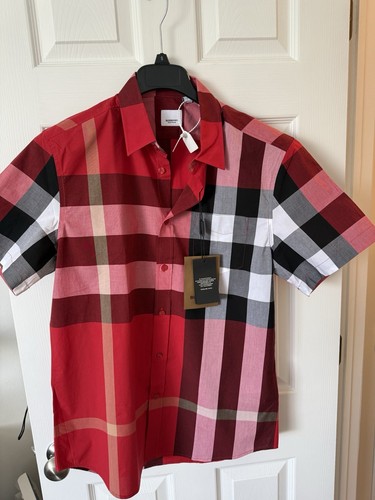 Burberry short sleeves shirt for men Red Size XLarge
