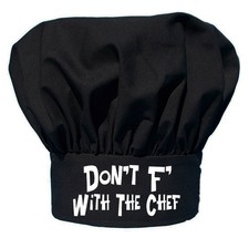 Funny BBQ Chef Hat Don't F' With The Chef, Fully Adjustable Black Grilling Toque
