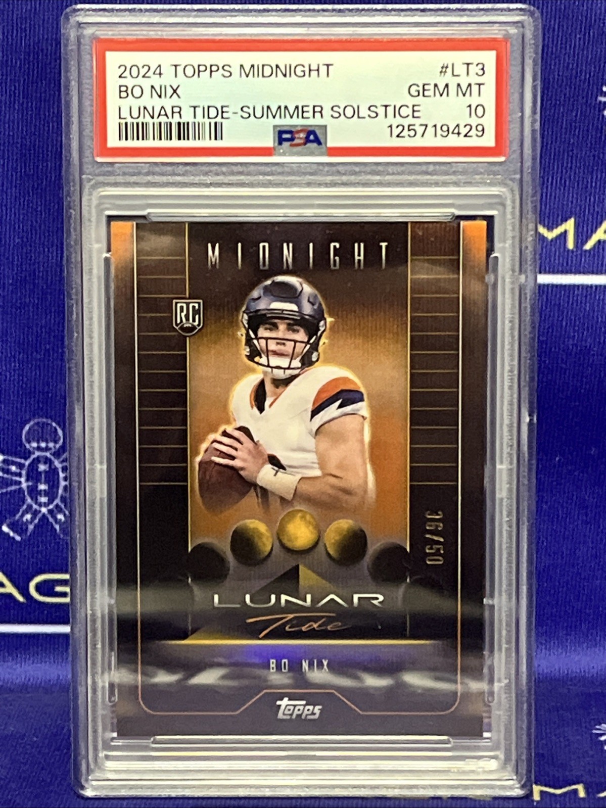 Bo Nix Topps Midnight Lunar Tide #LT3 Summer Solstice