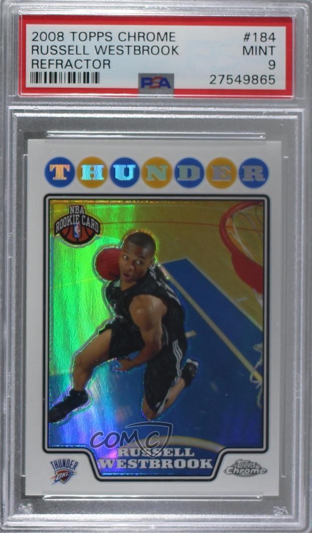 2008-09 Topps Chrome Refractor Russell Westbrook #184 PSA 9 MINT Rookie RC 3g8