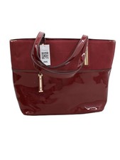 Borsa donna David Jones rossa floreale 100% ecopelle tote bag