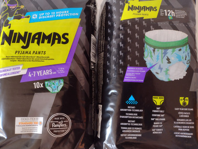 2x Pants Baby Kids Windeln Pampers NINJAMAS 4-7 Jahre, 10 St. je Paket NEU & OVP