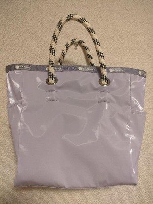 ★LeSportsac★ Lilac/black shine medium two-way tote bag [11 Lesportsac Medium 2 Way Tote Lilac/Black Shine | eBay