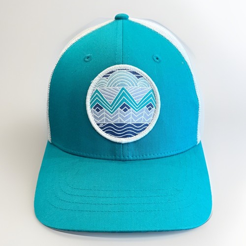 Columbia Truckermütze Damen türkis Patch verstellbar Druckknopflasche Mesh Cap