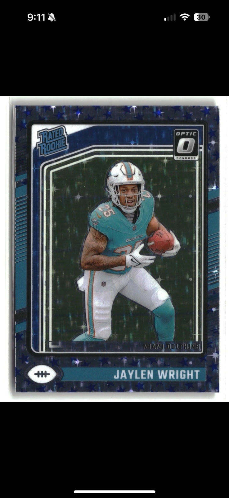 2024 Donruss Optic Jaylen Wright Stars Miami Dolphins #249