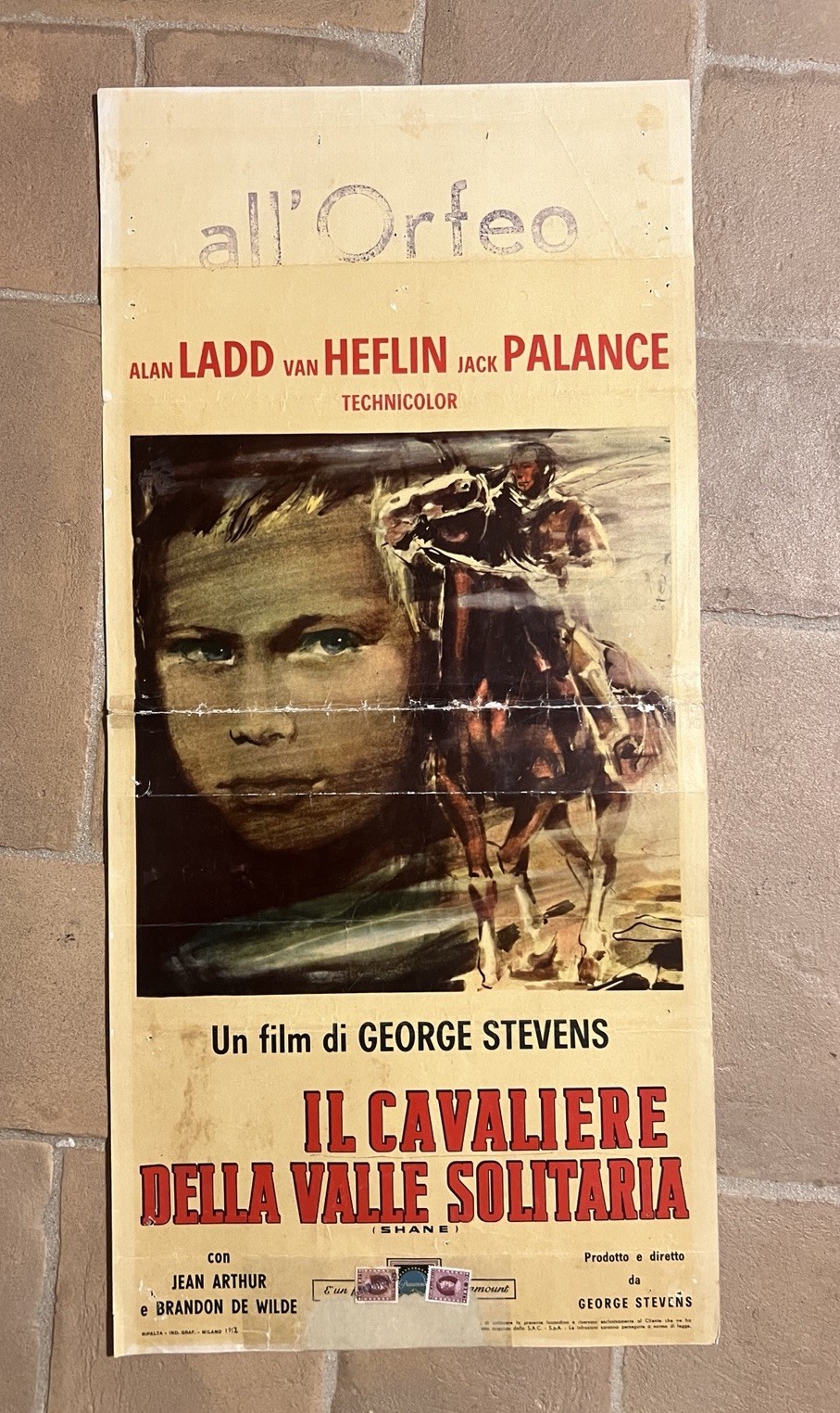 Locandina originale film Il cavaliere della valle solitaria (1953) - Regia di George Stevens