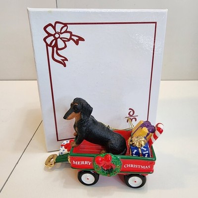 Danbury Mint Dachshund Christmas A Waggin' Holiday Ornament 2010