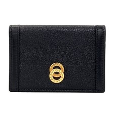 BVLGARI logo Card Case Leather Ladies Used