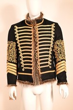 Men's Napoleonic Hussars Uniform Military Style Tunic Pelisse Jimi Hendrix Coat