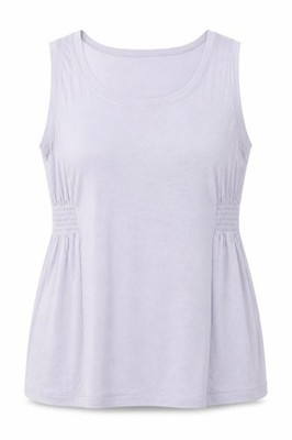 CAbi Damen Basic Bluse Größe L UK '' lila Rundhals ärmellos