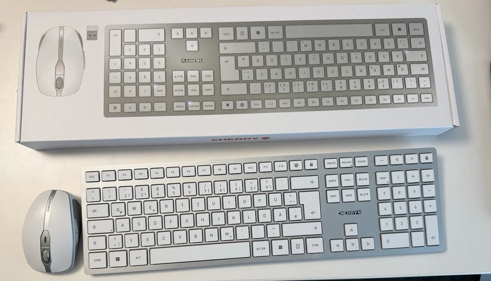 CHERRY DW 9100 SLIM Tastatur-und-Maus-Set - Weiß/Silber - Bild 4 von 4