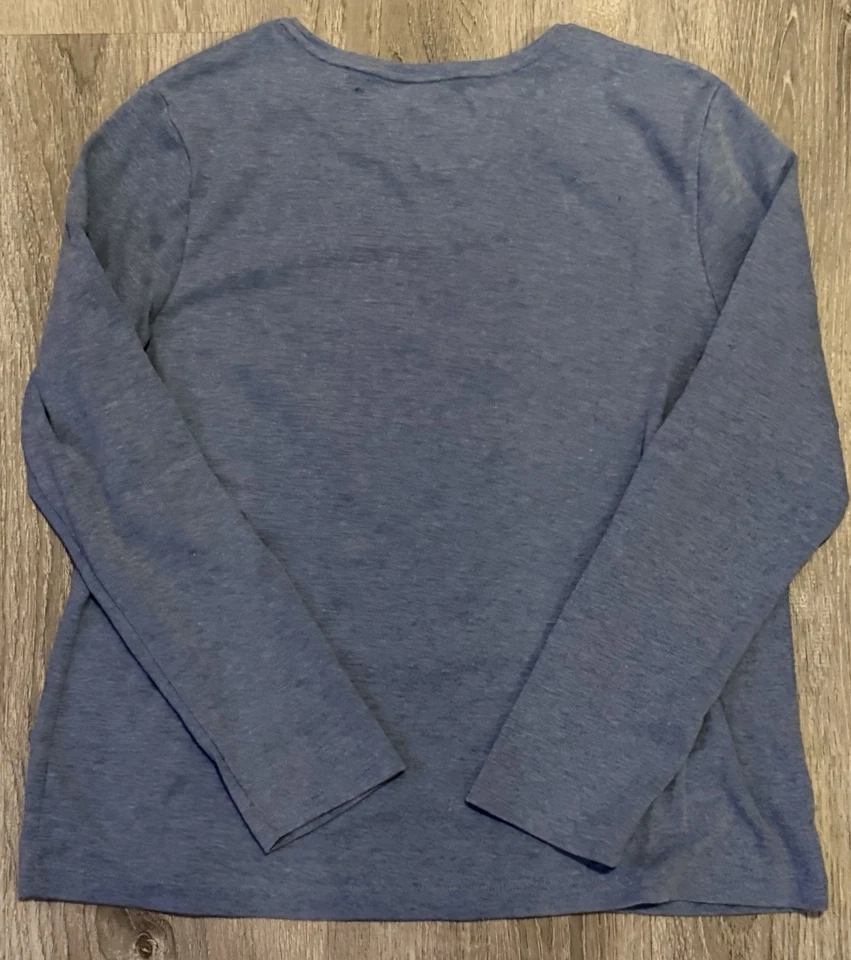 Croft & Barrow Mujer Talla XL Azul Manga Larga Árbol de Navidad Camiseta Vacaciones Foto 2 de 4