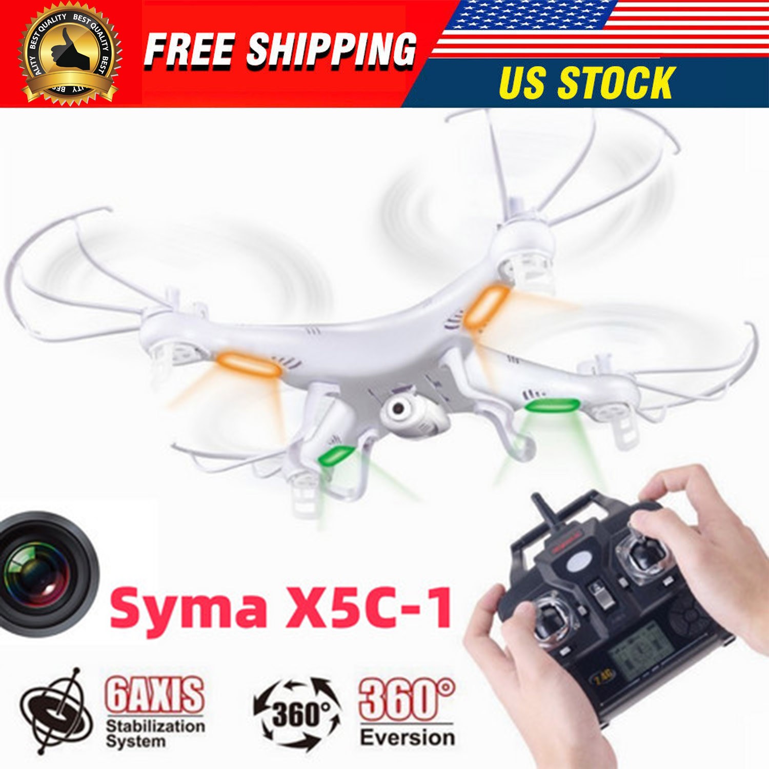 New Syma X5C-1 2.4GHz 4CH 6-Axis Gyro Camera RC Quadcopter C