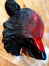 アイヌアンティーク木彫り 熊彫刻壁掛け 約30cmx24cmx15.5cm 手彫りصال