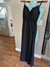 Vintage Windsor Y2K Styled Black Long Dress In Small. Lace Top