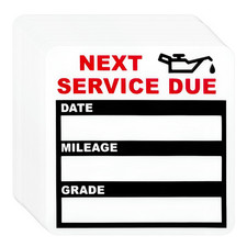 Jnxij 100 Pcs Oil Change Stickers 2x2 Inch Static Cling Transparent Black