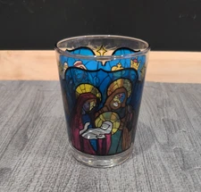 Vintage L.E. Smith Candle Lamp Animates Candle Votive Nativity Inner Glass Only