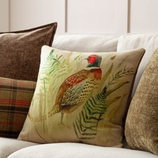 Image of Evans Lichfield Bramble Pheasant Printed Country Cushion