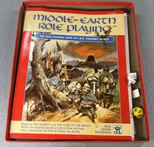 Vintage Middle Earth Role Playing MERP Game Box And Books 1986 ICE #8100 Used