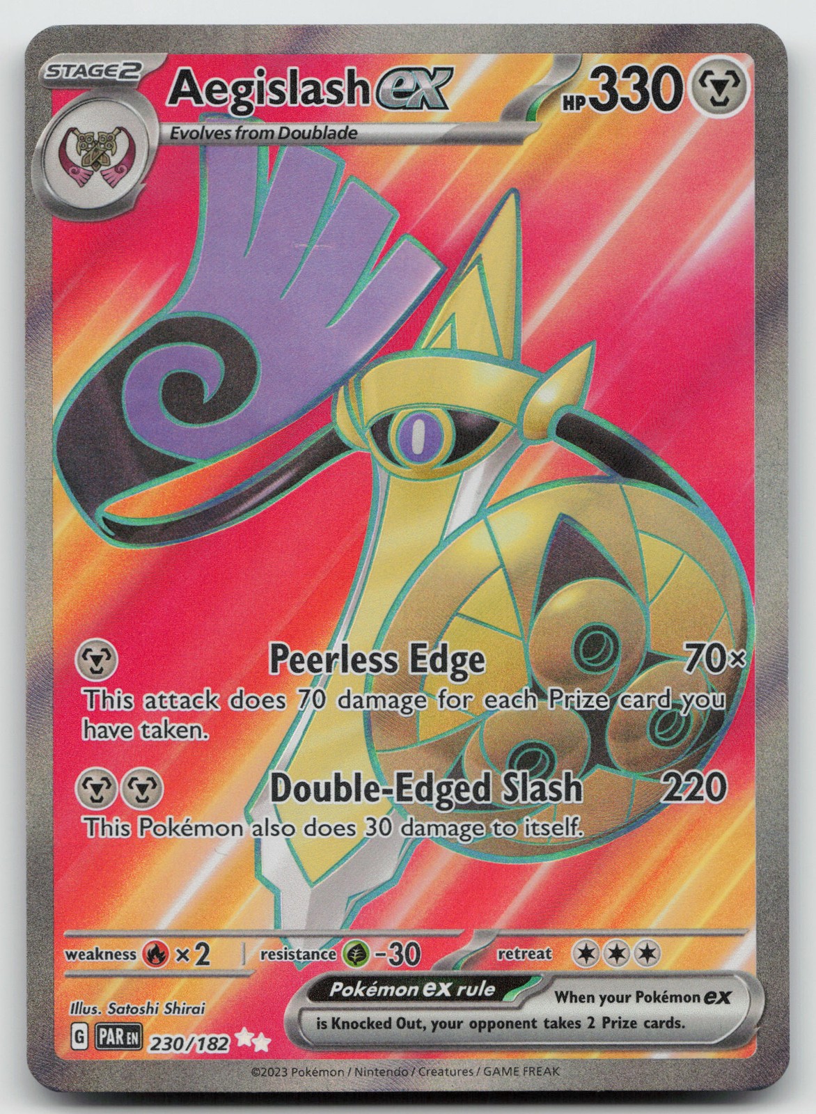 Aegislash ex Ultra Rare Holo SV04: Paradox Rift 230/182 NM