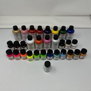 Angelus Acrylic Leather Paint  And Finishes Lot - Most Bottles Still 90% Full