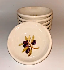 Effetti D'Arte Oil Dipping Dish Ceramic Olive Branch Pattern 4 inch Set of 6