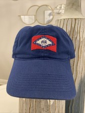 Smathers & Branson Arkansas Flag Needlepoint Hat Navy Blue Cotton Adjustable Cap