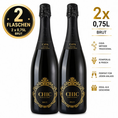 2x CHIC Barcelona Cava Brut 0,75L Sekt Spanien Méthode Traditional Brut