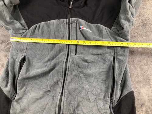 Berghaus Extreme Fleece Jacket Men's M Grey Black Zip Pockets Outdoor Hiking - Afbeelding 5 van 7