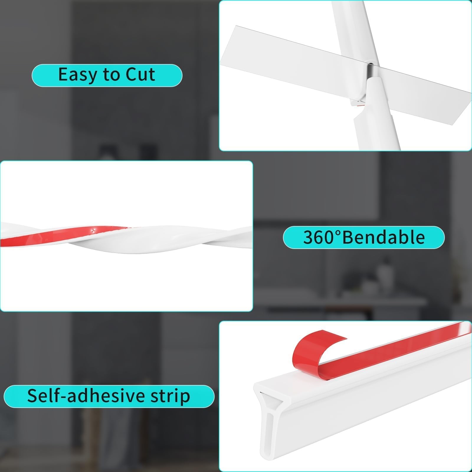 Hi-Na 3ft/5ft/6ft/8ft/10ft Collapsible Shower Threshold Water Dam Water Barri...