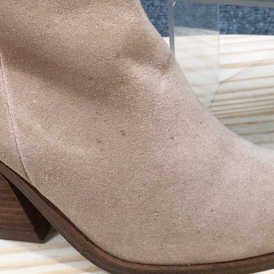 Vince Camuto Botas Mujer 9.5 M Golivia Botín Cuero Marrón Tacones Bloque Foto 3 de 4